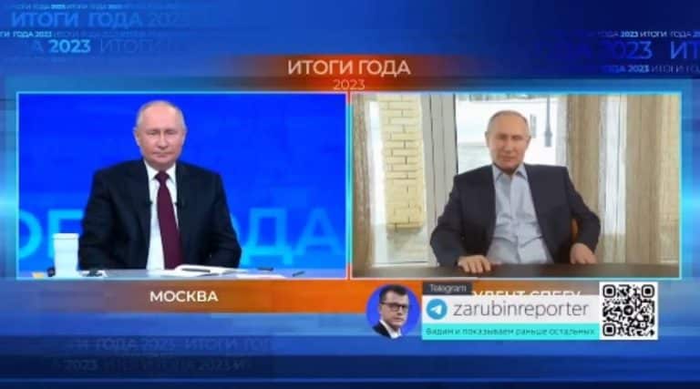 Video. Doi “Putini” la conferinţa anuală de la Moscova. Preşedintele Rusiei a vorbit cu “dublura” sa generată de inteligenţa artificială