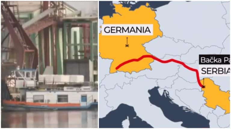 Semnal de alarmă după scufundarea pe Dunăre a navei cu 1.000 de tone de azotat de amoniu. Pericol de poluare în Delta Dunării