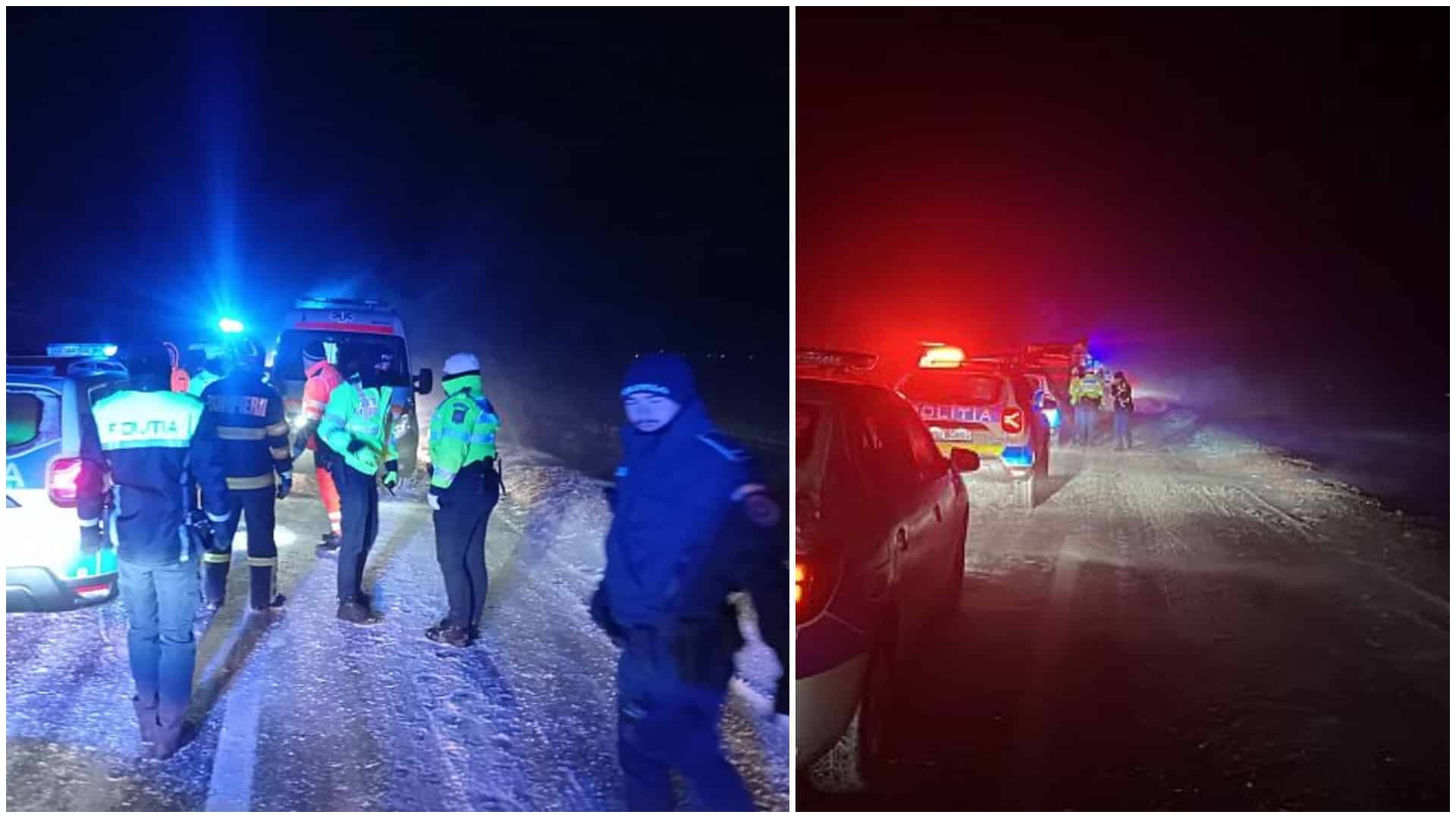 Plan roșu în Vrancea, după ce un microbuz cu pasageri s-a răsturnat. Nouă oameni au ajuns la spital