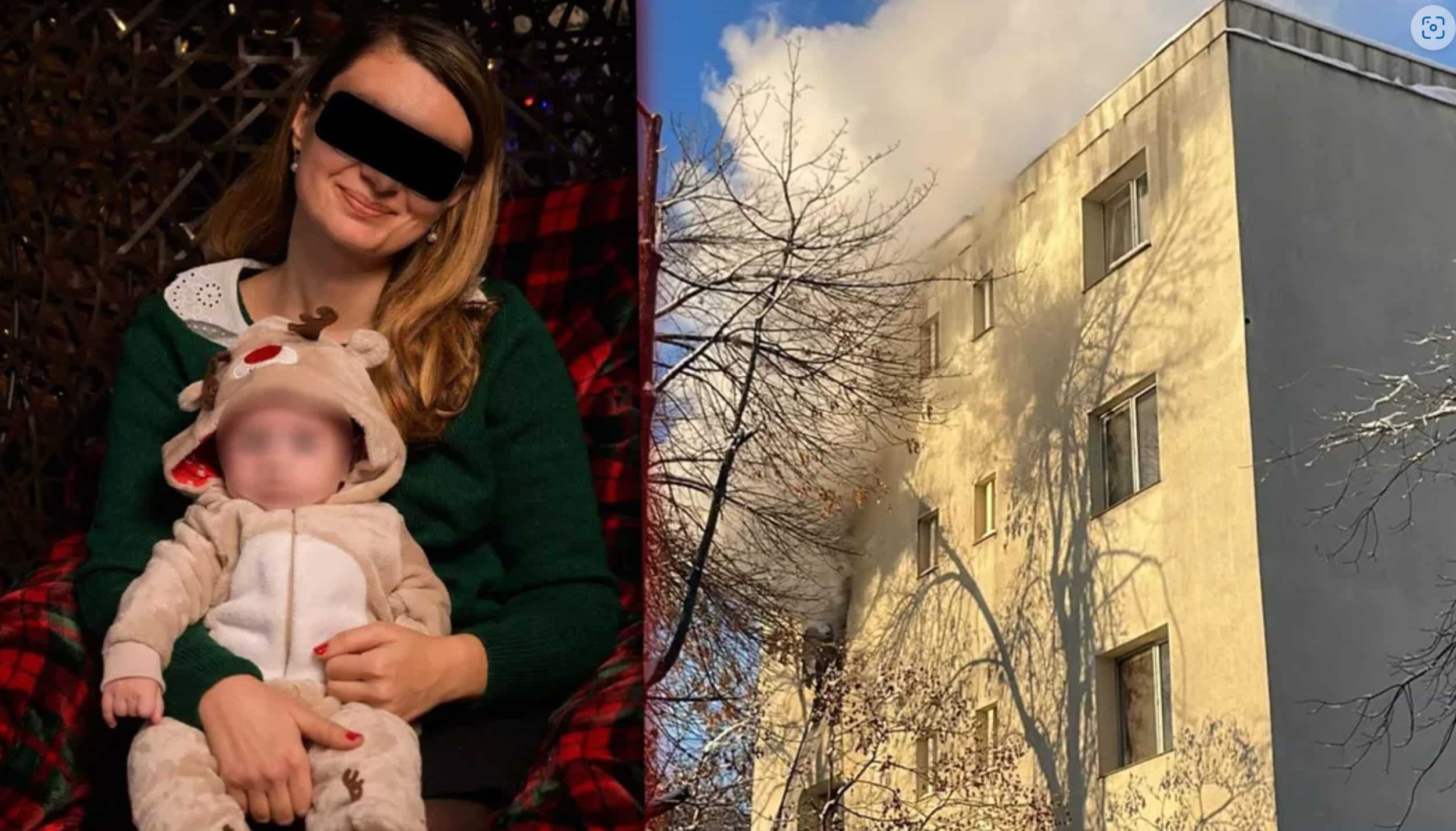 Dramă cu multe semne de întrebare la Iași. O tânără și bebelușul acesteia au căzut de la etaj în timp ce casa le-a luat foc