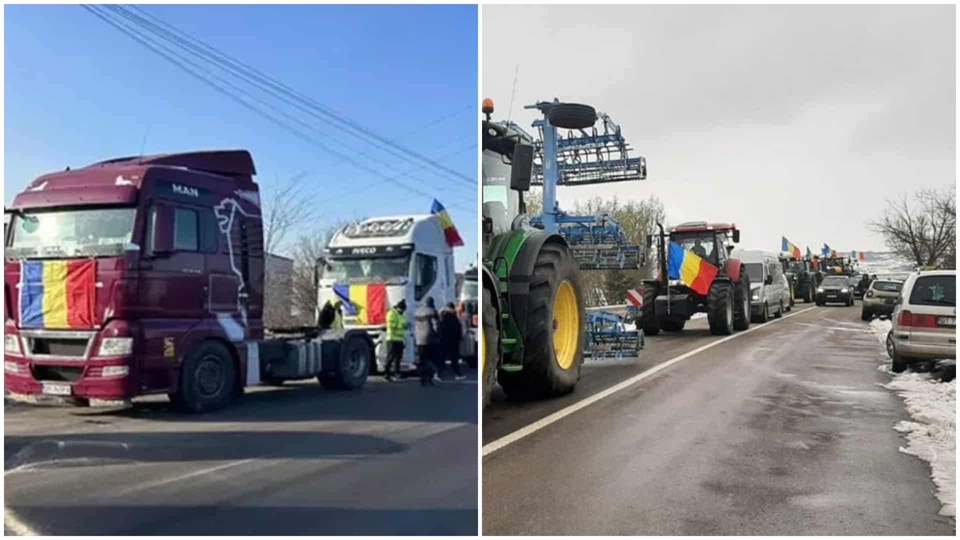 Fermierii și transportatorii, a 3-a zi de proteste. Haos la marginea Capitalei, Marcel Ciolacu s-a întâlnit cu liderii protestatarilor. Update