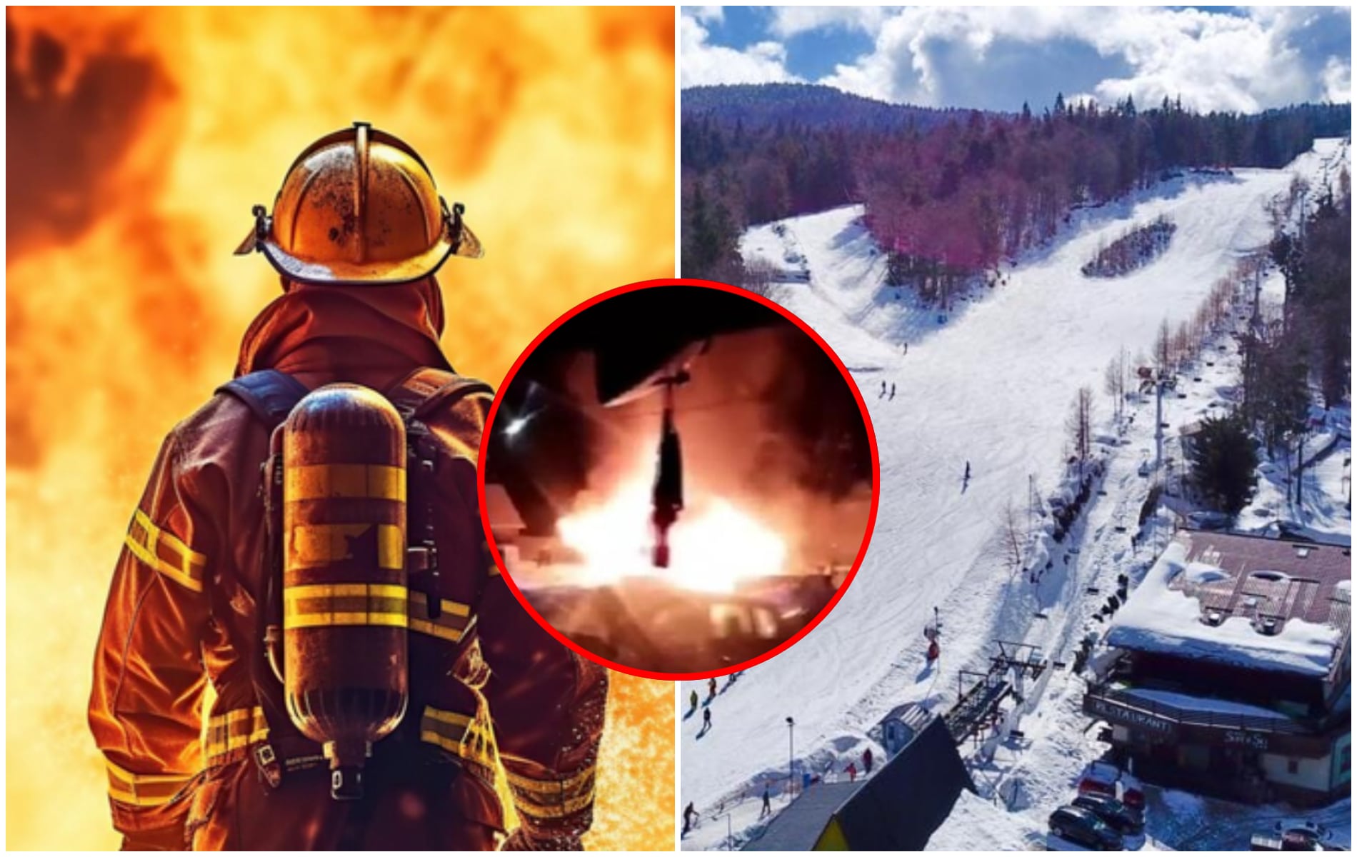 Incendiu puternic în zona pârtiilor de schi de la Cavnic. O casă a ars ca o torță