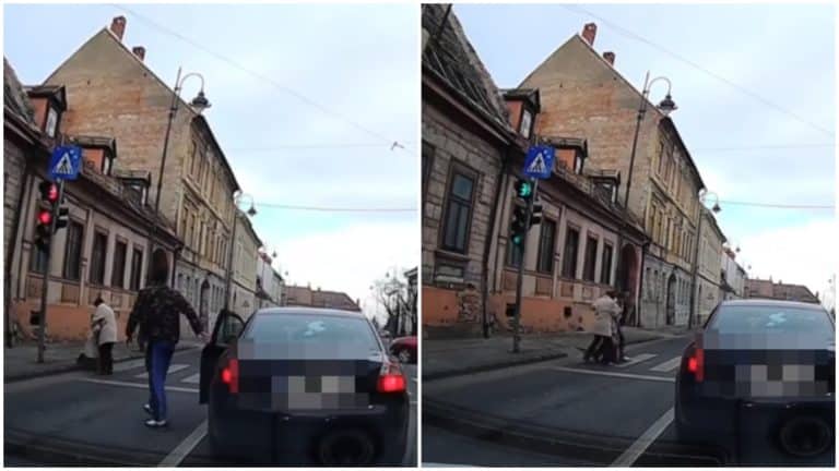 Gest superb făcut de un șofer din Sibiu. A coborât din mașină și a ajutat doi bătrâni să traverseze strada. “Mai rar așa oameni cu respect și bun simț”