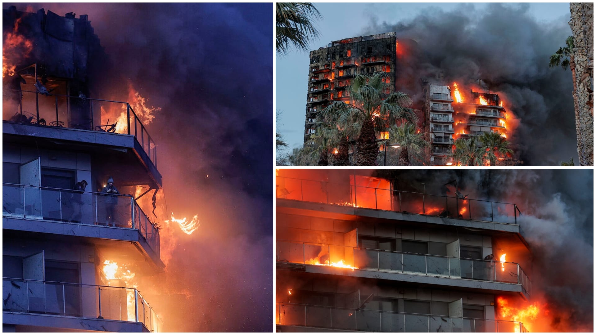 Scene cutremurătoare în Valencia. Un incendiu a cuprins un bloc de 14 etaje. Oameni prinși în interior. Video