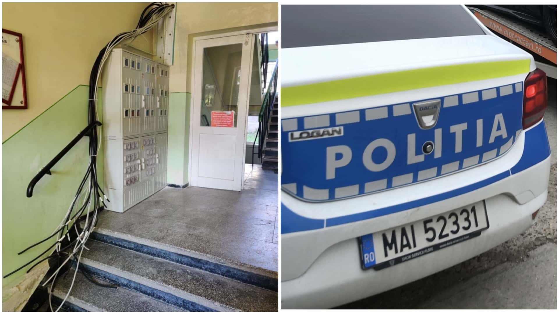 Supărat că are semnal slab la internet, un bărbat din Suceava a tăiat cu toporul toate cablurile din bloc