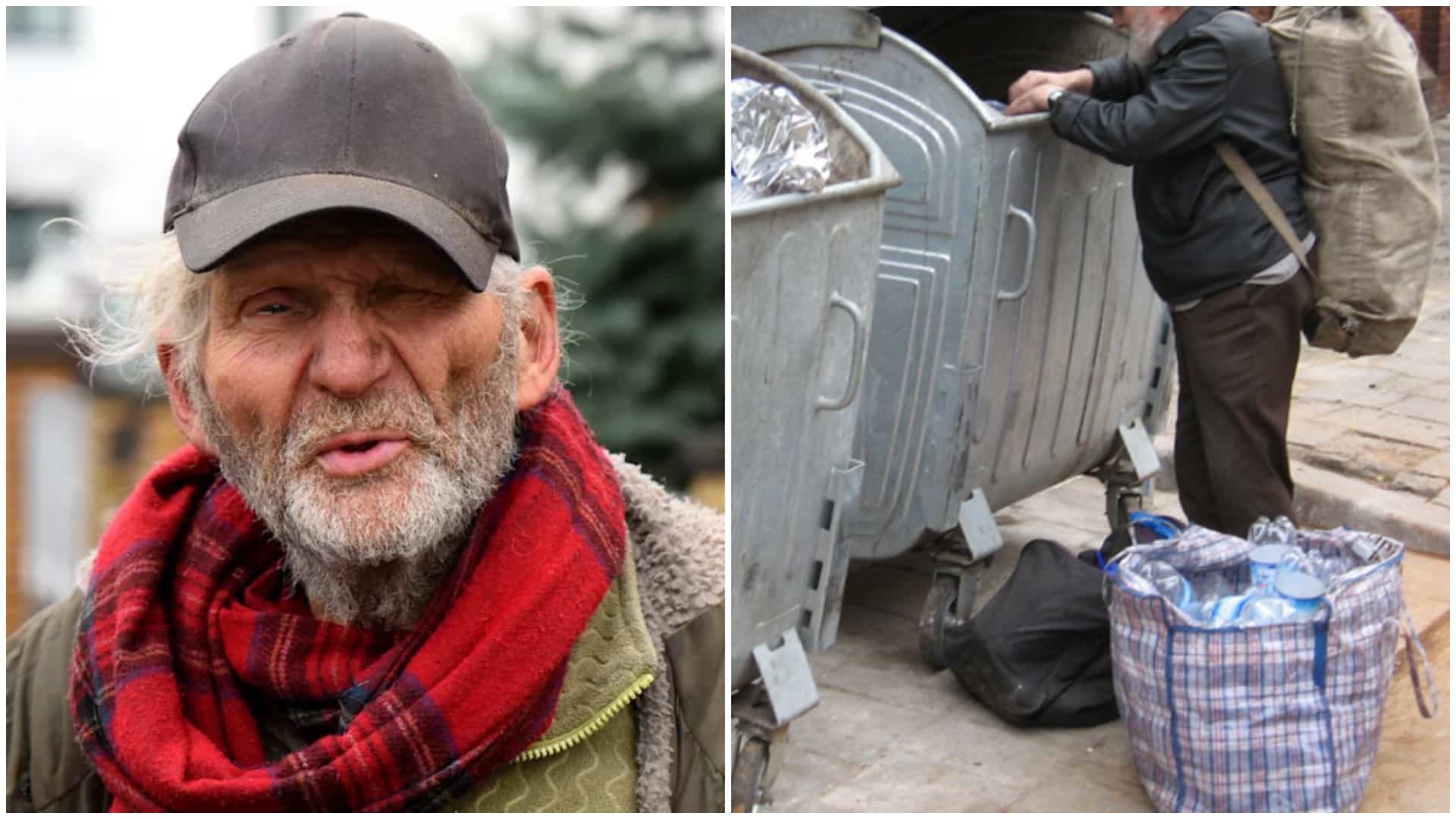 Un pensionar de 80 de ani care caută prin tomberoane este, de fapt, milionar. Are 10 case: ”Tot ce-mi trebuie găsesc la gunoi”