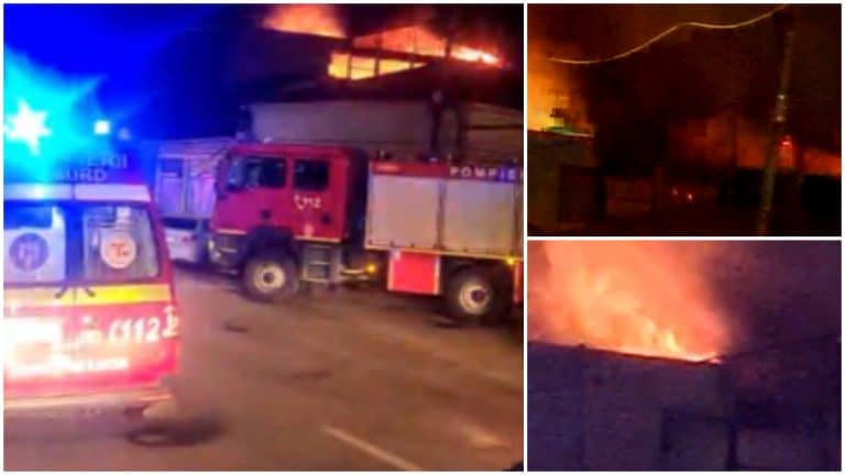 Incendiu violent la Pitești. Zeci de persoane evacuate dintr-un restaurant