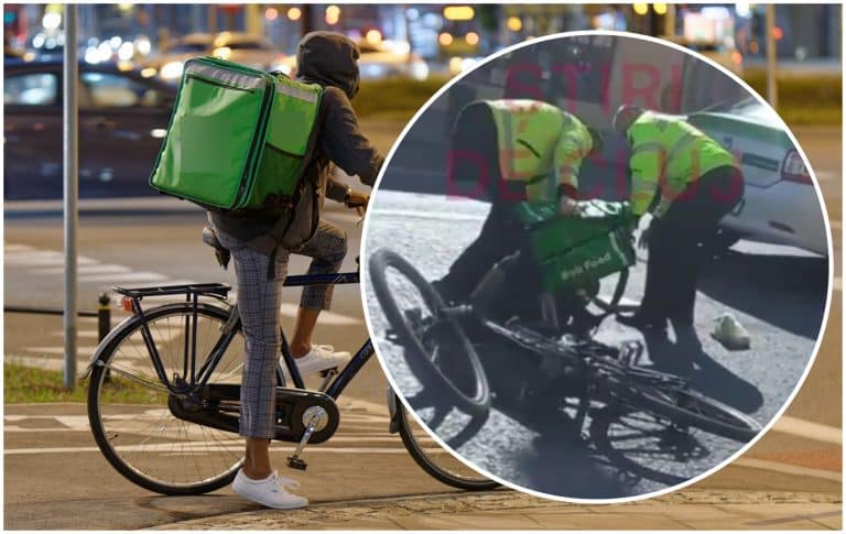 Video: Curier Bolt încătușat în centrul Clujului. Bărbatul a refuzat să fie legitimat