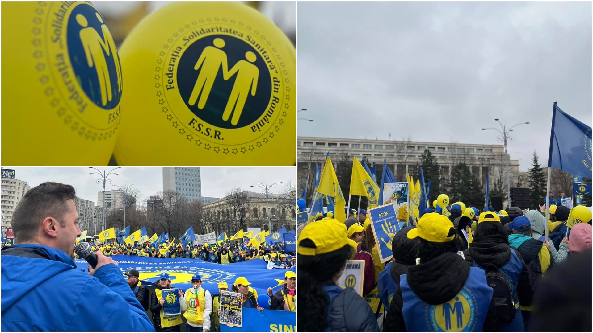 Protest de amploare al angajaţilor din sănătate, în centrul Bucureştiului. Mii de oameni au pornit în marş pe străzile Capitalei