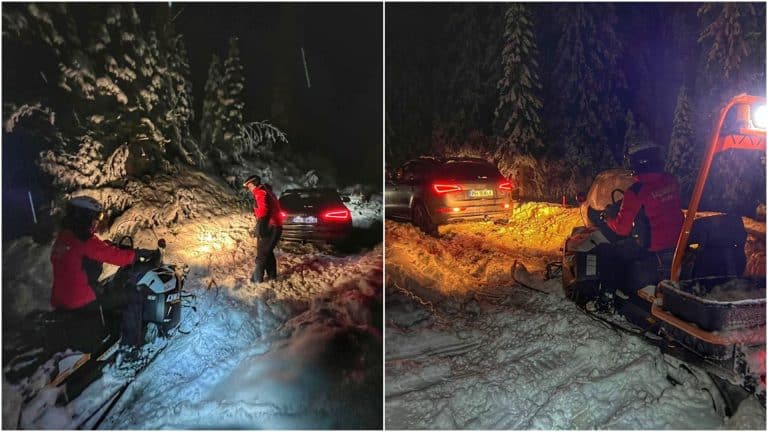 GPS-ul a dus o familie cu un bebeluş de 5 luni în pragul morţii. Salvamontiştii i-au salvat dintre troiene