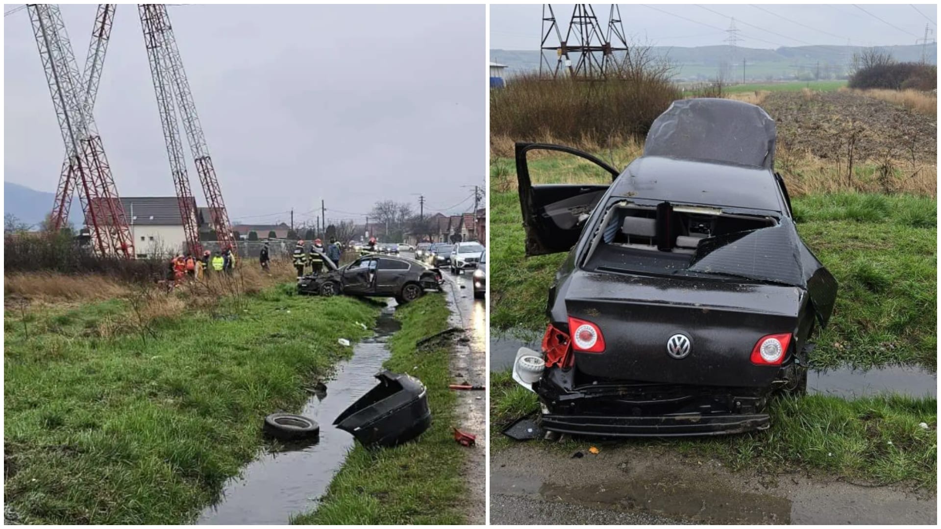 Accident neobișnuit în Alba. Un tânăr care s-a răsturnat cu mașina a fost găsit mort abia după 4 ore, de un al doilea echipaj
