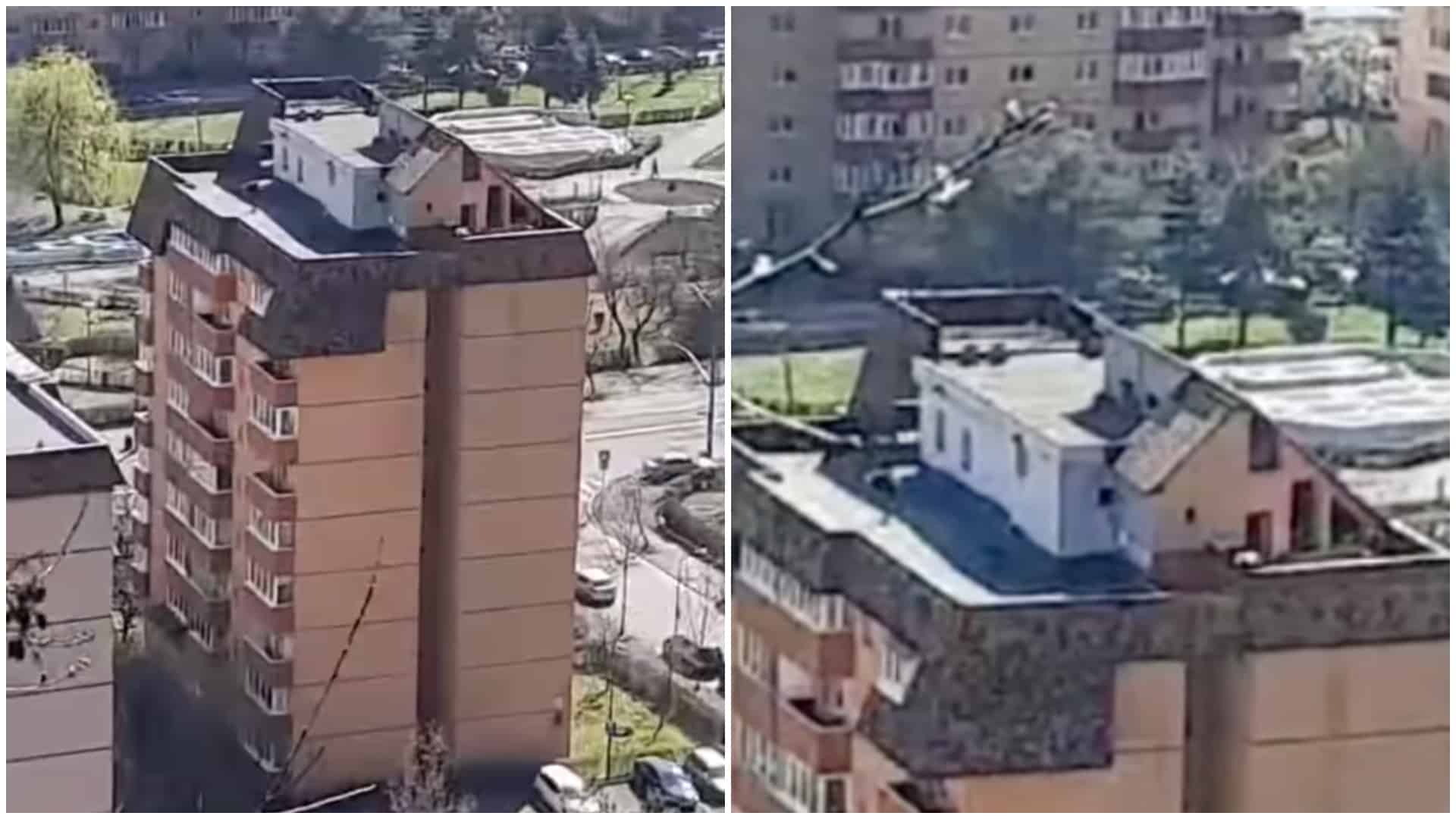 Video. Orașul din România unde există o „vilă” construită pe un bloc. Cine este proprietarul și ce spun oamenii legii