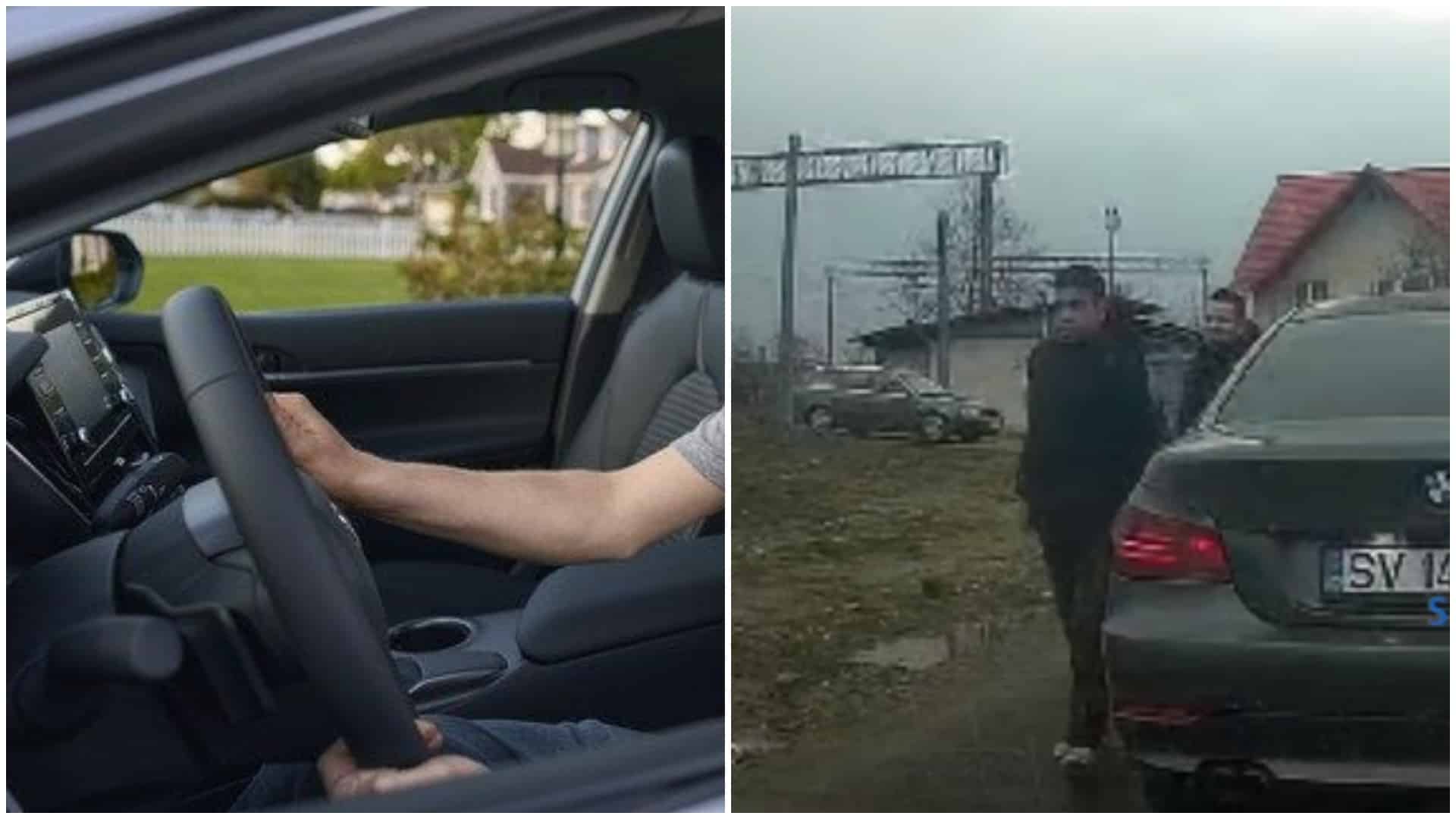 Video. Băiat de 12 ani, surprins în timp ce conducea un BMW pe străzile din Suceava