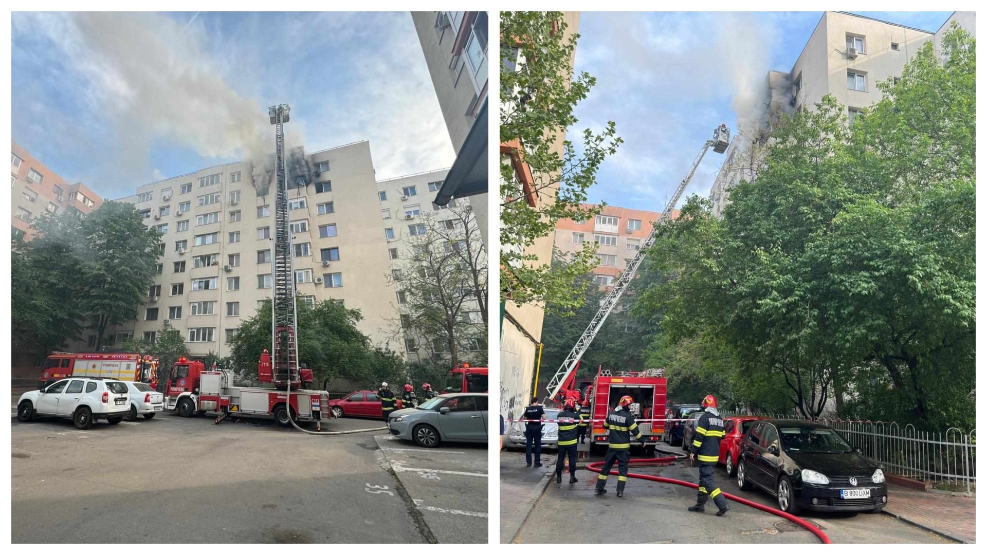 Incendiu de proporții într-un bloc din Capitală! Două persoane au murit și alte opt au avut nevoie de îngrijiri medicale. De la cine ar fi pornit focul – Update Video