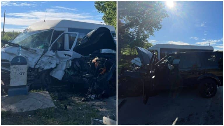 Video. Accident cu 7 victime în Tulcea. Ciocnire violentă între un microbuz și o mașină de teren