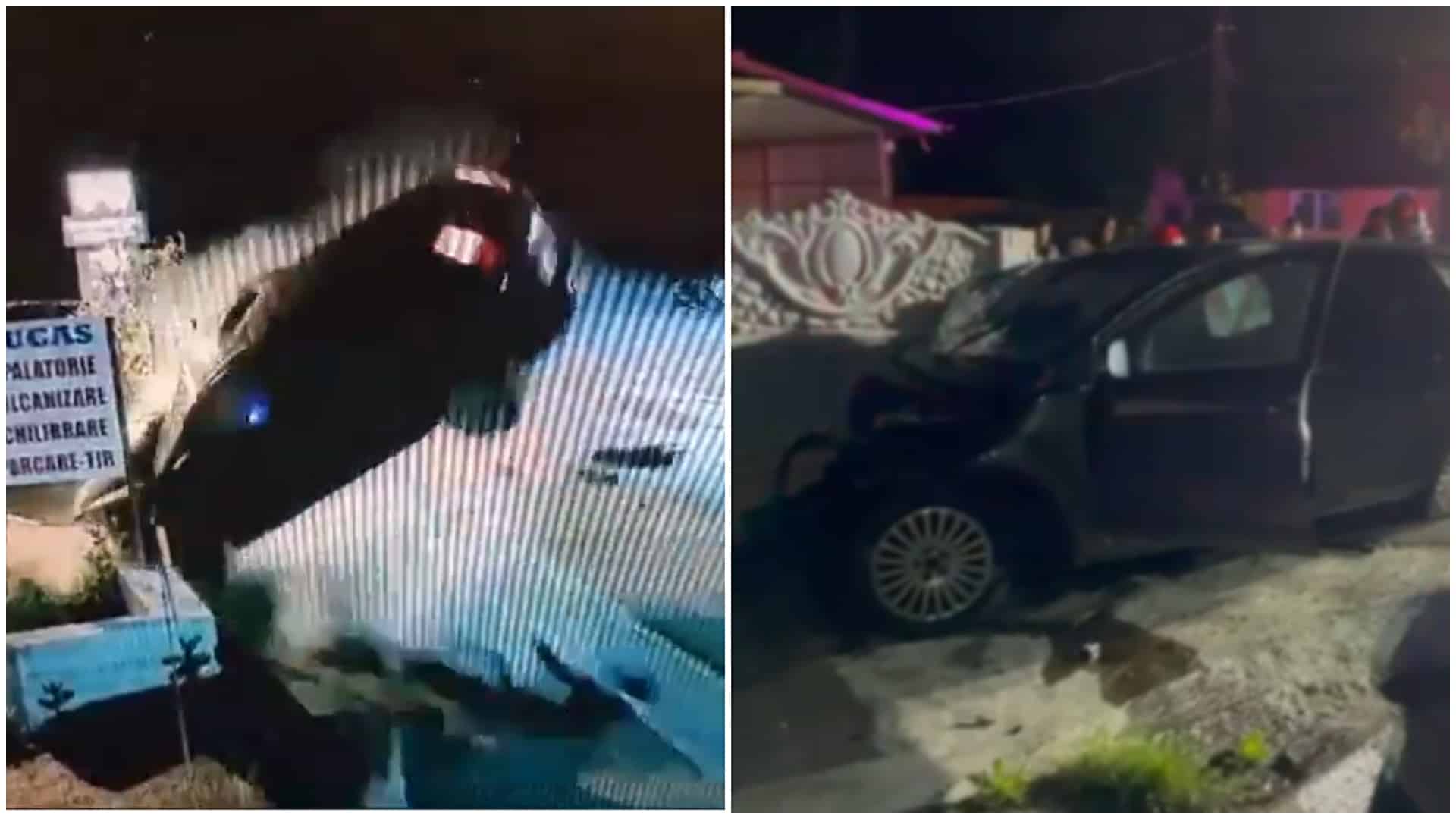 Video. Momentul în care un șofer beat intră cu mașina într-un gard, în Argeș. Și-a ucis prietenul aflat pe scaunul din dreapta