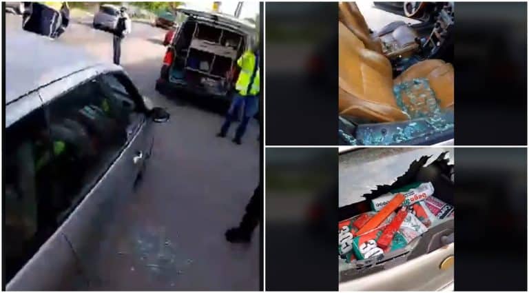 Video. Şi-a distrus maşina în faţa poliţiştilor şi a transmis totul în direct, pe Facebook. De ce a recurs un nemţean la gestul incredibil