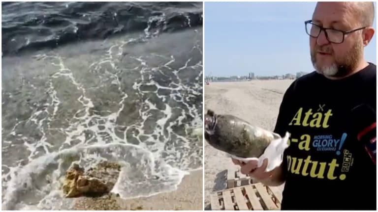 Fenomen periculos pe litoral. Apa a devenit neagră din cauza poluării: „Este păcură, hidrocarbură. Nu are ce căuta în mare”