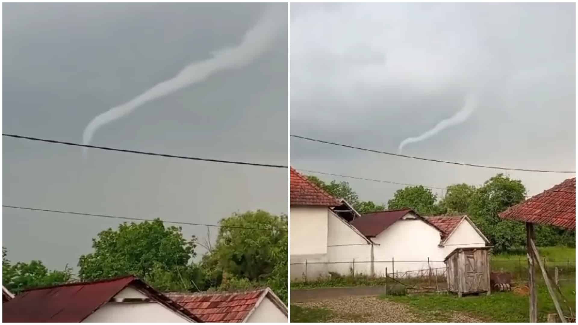 Fenomen similar unei tornade, în România. Unde au fost surprinse imaginile inedite