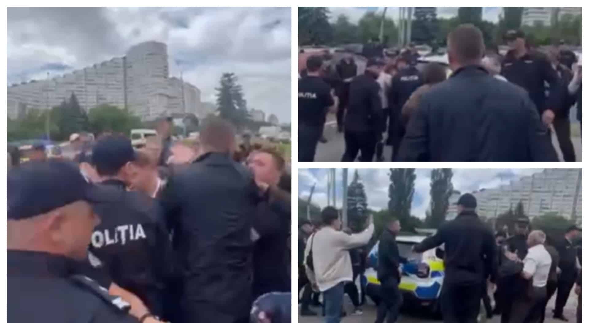 Bătăi pe străzile din Chişinău, la sosirea lui Anthony Blinken. Oamenii lui Ilan Şor au blocat traficul şi s-au încăierat cu poliţia