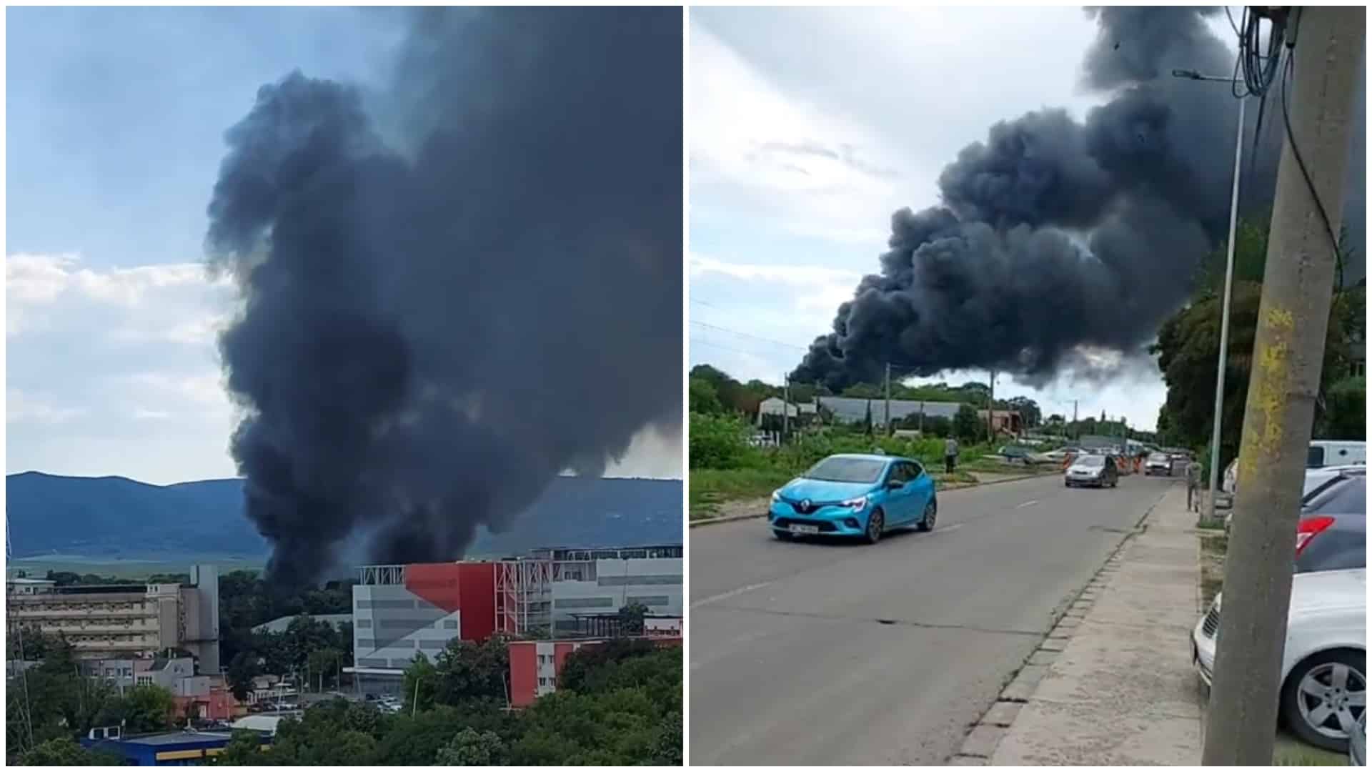 Video. Incendiu masiv în Bacău. A fost emis mesaj RO-Alert pentru populație