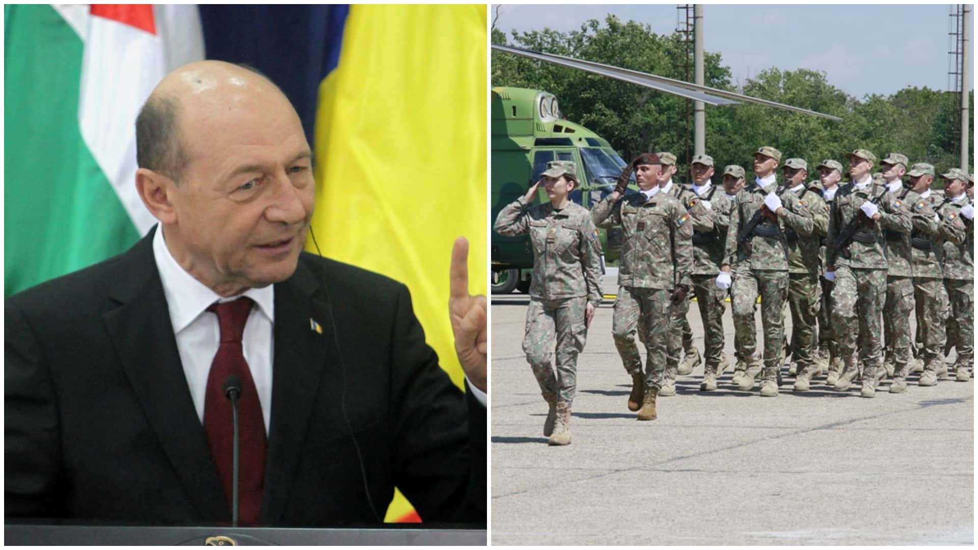 Traian Băsescu susține revenirea la serviciul militar obligatoriu: ”România nu ar rezista atacurilor la care e supusă Ucraina”