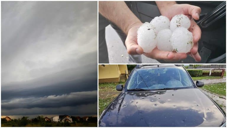 Video. Grindina uriașă a făcut prăpăd în mai multe județe: ”Mai mare ca oul de găină”. Județul lovit de furtuna supercelulară