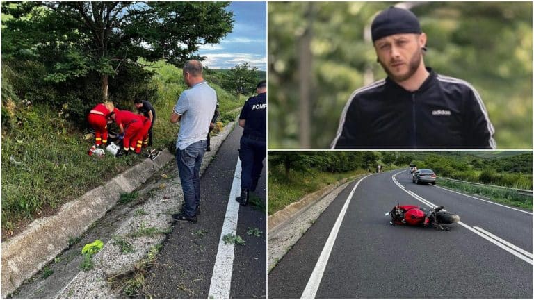 Accident teribil la Iași. Un motociclist a murit pe loc după ce s-a izbit violent de un copac