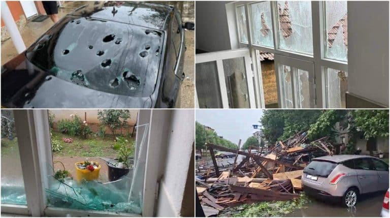 Codul roșu de vijelii a făcut prăpăd în județele Caraș Severin și Mehedinți: zeci de acoperişuri smulse şi maşini avariate. Foto