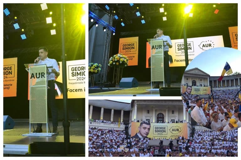 George Simion și imaginea „liderului incoruptibil” în slujba valorilor tradiționale. Detalii de la lansarea candidaturii la prezidențiale a liderului AUR