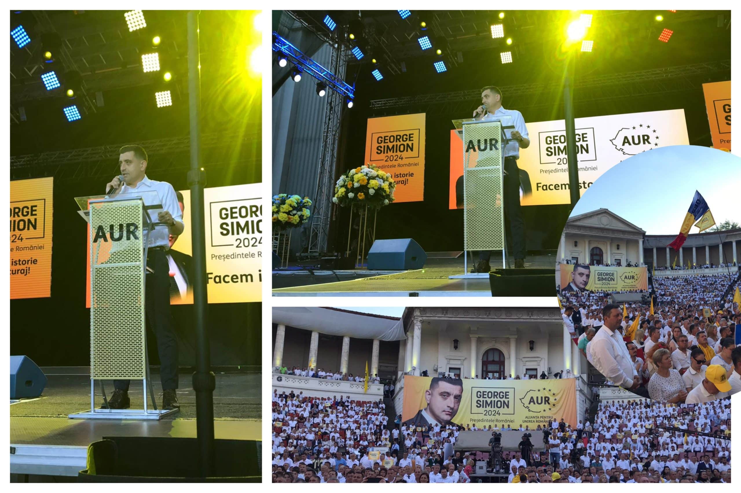 George Simion și imaginea „liderului incoruptibil” în slujba valorilor tradiționale. Detalii de la lansarea candidaturii la prezidențiale a liderului AUR
