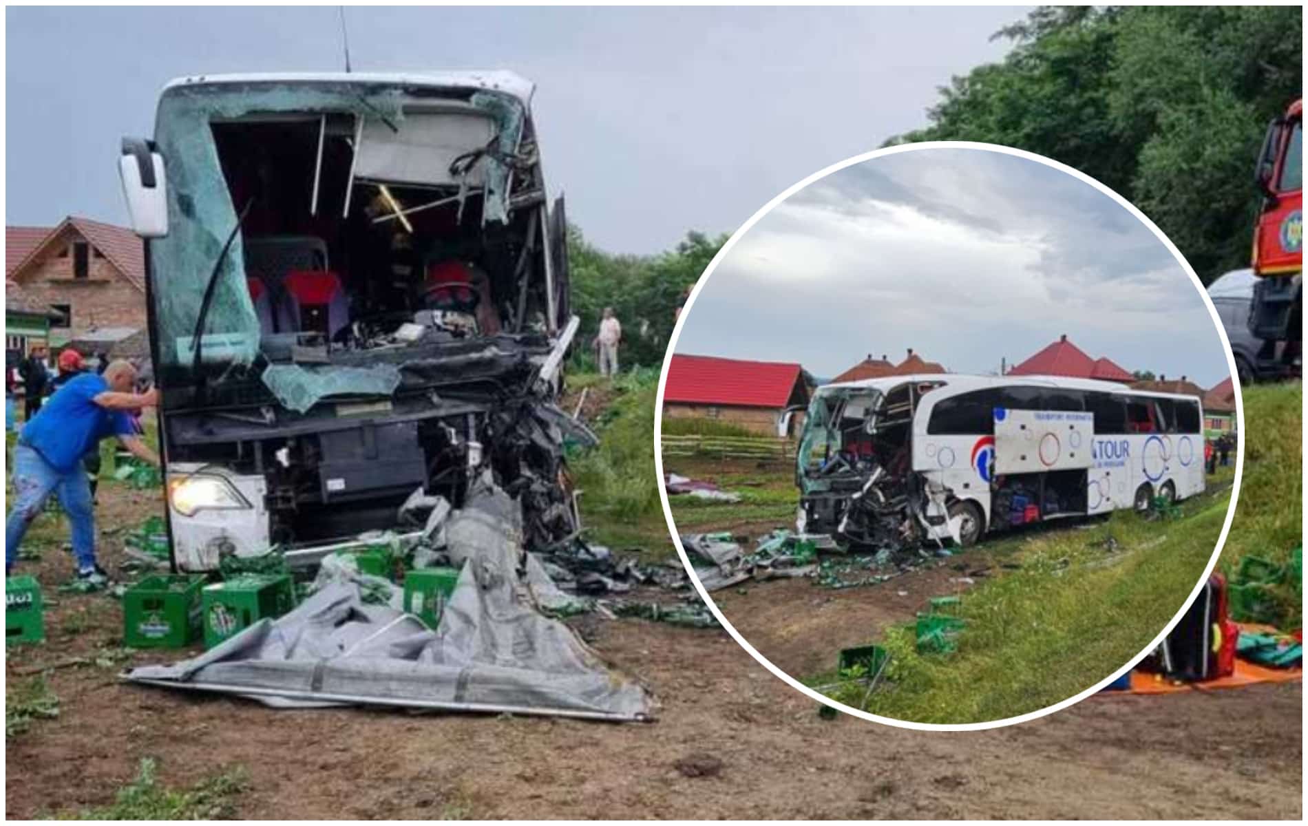 Un autocar cu 57 de pasageri s-a ciocnit de un TIR în Sibiu. A fost activat Planul Roșu de Intervenție